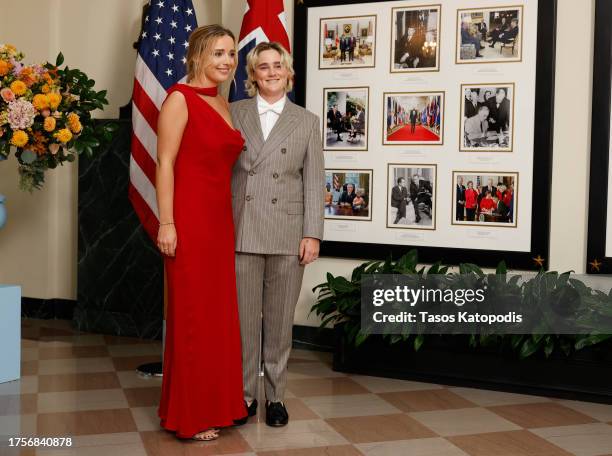 Finnegan Biden and Maisy Biden arrive for a state dinner at the White House on October 25, 2023 in Washington, DC. President Joe Biden and first lady...