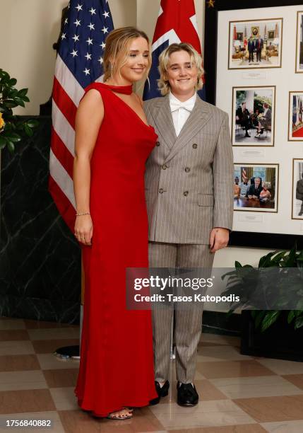 Finnegan Biden and Maisy Biden arrive for a state dinner at the White House on October 25, 2023 in Washington, DC. President Joe Biden and first lady...