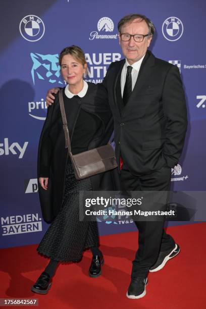 Christina Scholz and Rainer Bock attend the Blauer Panther TV & Streaming Awards 2023 at BMW Welt on October 25, 2023 in Munich, Germany.