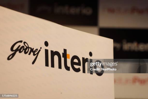 Logo of Godrej Interio is displayed during the launch event of Godrej Interio 'Posture Perfect' chair in Mumbai, India, 31 October, 2023. Posture...