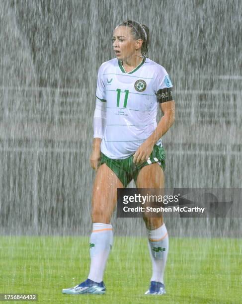 Shkoder , Albania - 31 October 2023; Katie McCabe of Republic of Ireland during the UEFA Women's Nations League B match between Albania and Republic...