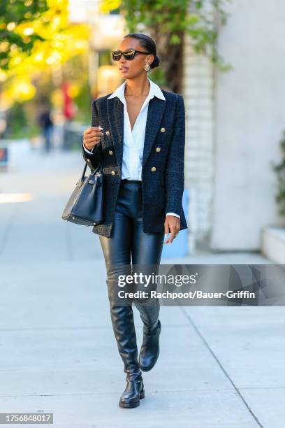 Jasmine Tookes is seen on October 31, 2023 in Los Angeles, California.