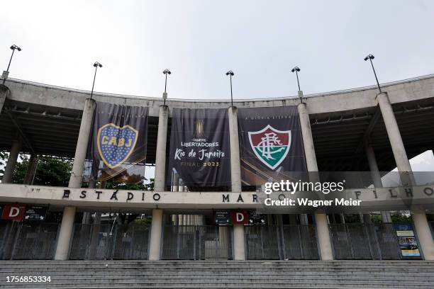 General view outside of Maracana stadium before the final match of Copa CONMEBOL Libertadores 2023 between Fluminense and Boca Juniors on October 31,...