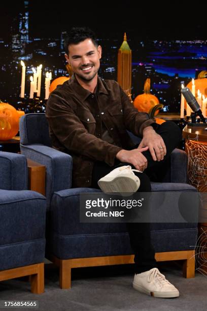 Episode 1865 -- Pictured: Actor Taylor Lautner during an interview on Tuesday, October 31, 2023 --