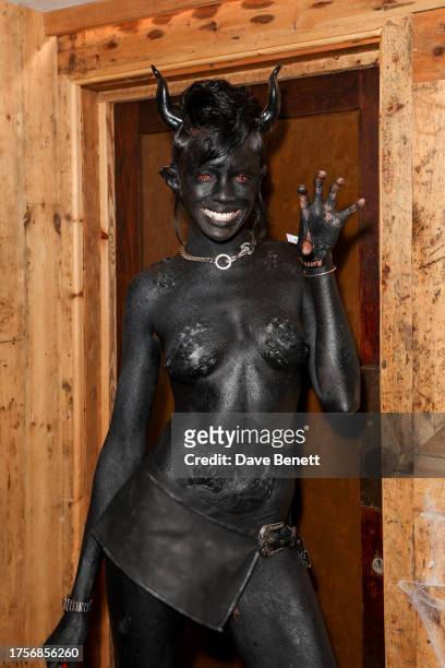 Leomie Anderson attends Maya Jama's Halloween Party with Gordon's Premium Pink at Omeara on October 31, 2023 in London, England.