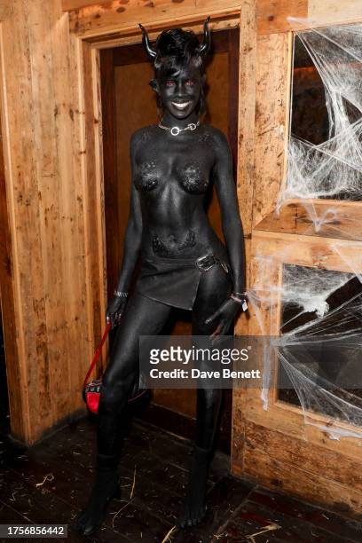 Leomie Anderson attends Maya Jama's Halloween Party with Gordon's Premium Pink at Omeara on October 31, 2023 in London, England.