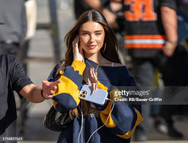 Madison Beer is seen at "Jimmy Kimmel Live" on October 31, 2023 in Los Angeles, California.