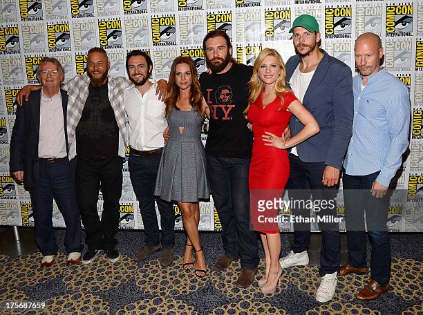 Writer/producer Michael Hirst, actors Travis Fimmel and George Blagden, actress Jessalyn Gilsig, actor Clive Standen, actress Katheryn Winnick, actor...