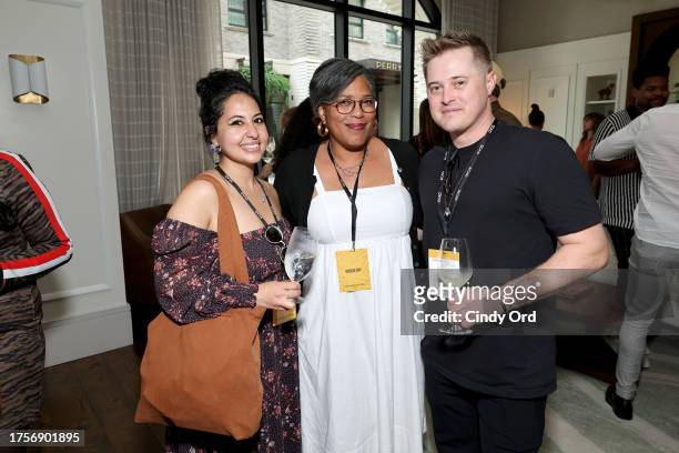 Riham El-Ounsi, Darrien Michele Gipson, Lucas Grabeel attend the Amazon Reception during 26th SCAD Savannah Film Festival at Perry Lane Hotel on...