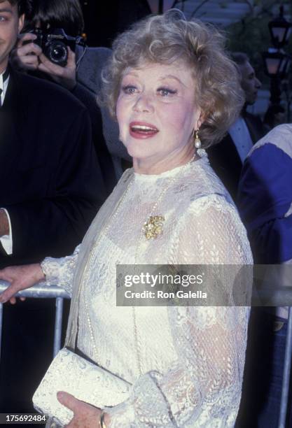 Glynis Johns attends Tribute Gala Honoring Alec Guiness on April 27, 1987 at Lincoln Center in New York City.