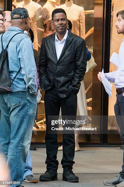 Actor Chris Rock seen on the set of 'The Untitled Chis Rock Project' on August 6, 2013 in New York City.