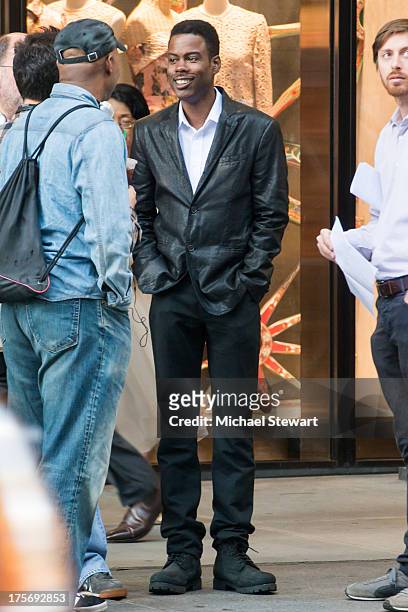 Actor Chris Rock seen on the set of 'The Untitled Chis Rock Project' on August 6, 2013 in New York City.