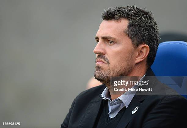 Brighton manager Oscar Garcia looks on during the Capital One Cup First Round match between Brighton & Hove Albion and Newport County at Amex Stadium...