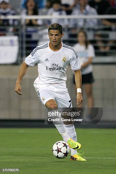 International Champions Cup: Real Madrid Cristiano Ronaldo in action during match vs Los Angeles Galaxy at University of Phoenix Stadium. Glendale,...