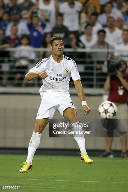 International Champions Cup: Real Madrid Cristiano Ronaldo in action during match vs Los Angeles Galaxy at University of Phoenix Stadium. Glendale,...