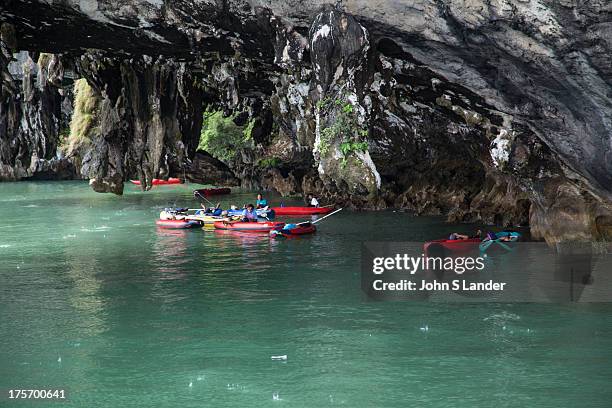 Ko Phanak and Ko Hong are stunning hongs, collapsed cave systems, full of stalactites that are popular for sea kayaing and canoe trips. Locals...