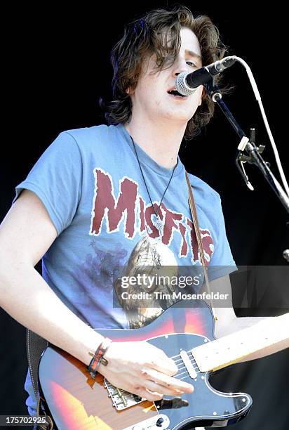 Stevie Appleby of Little Green Cars performs at Lollapalooza 2013 at Grant Park on August 3, 2013 in Chicago, Illinois.