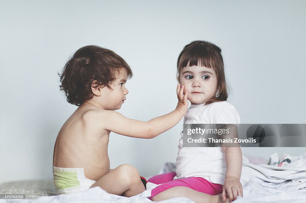 Portrait of two small kids