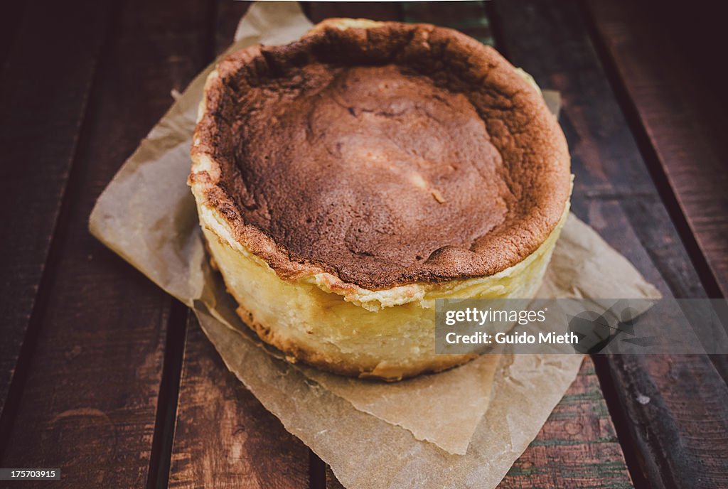 Cheese cake with eeg custard.