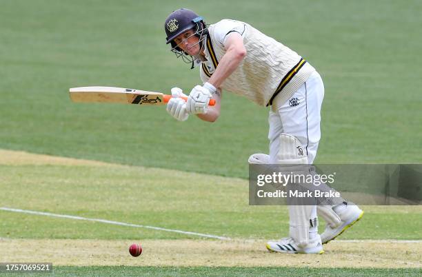 Cameron Bancroft of Western Australia bats during the Sheffield Shield match between South Australia and Western Australia at Adelaide Oval, on...