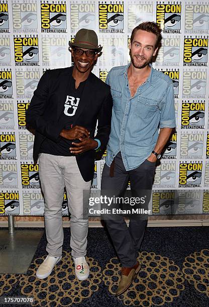 Actors Orlando Jones and Tom Mison attend the "Sleepy Hollow" press line during Comic-Con International 2013 at the Hilton San Diego Bayfront Hotel...