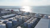 Sea Factory Modern Industrial Zone By The Sea Factory Appearance Chemical Factory ...