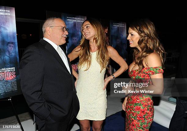 Director Paul Schrader, actresses Amanda Brooks and Tenille Houston arrive at the premiere of IFC Film's "The Canyons" at The Standard Hotel on...