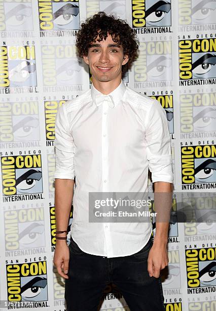 Actor Robert Sheehan attends "The Mortal Instruments: City of Bones" press line at the Hilton San Diego Bayfront Hotel on July 19, 2013 in San Diego,...