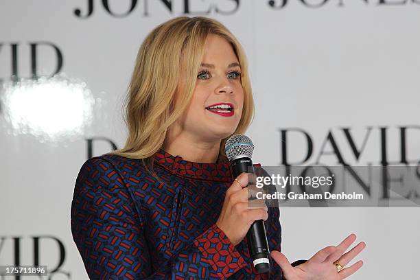 David Jones Racewear Ambassador Emma Freedman presents at a meet and greet and in store signing at David Jones Bourke Street Mall on August 7, 2013...
