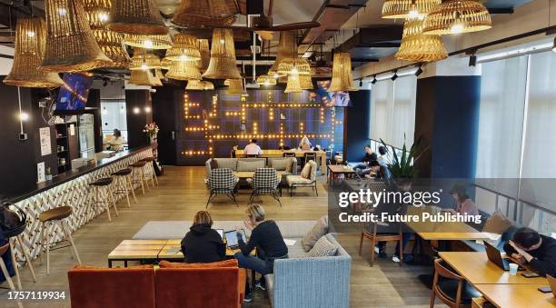 View of an office building of WeWork in Shanghai. Troubled office-sharing firm WeWork may file for bankruptcy soon, according to US media.