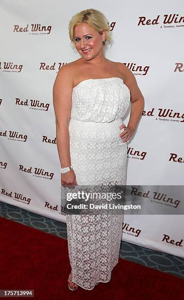 Actress Jaime Gallagher attends a screening of Integrity Film Production's "Red Wing" at Harmony Gold Theatre on August 6, 2013 in Los Angeles,...