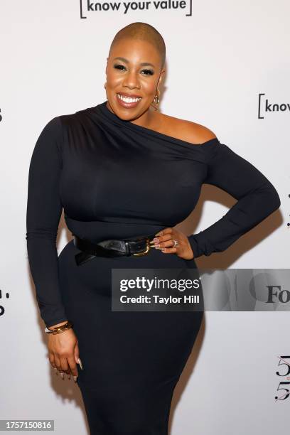 Symone Sanders attends the Forbes x Know Your Value 50 Over 50 Celebration luncheon at Forbes on Fifth on October 25, 2023 in New York City.