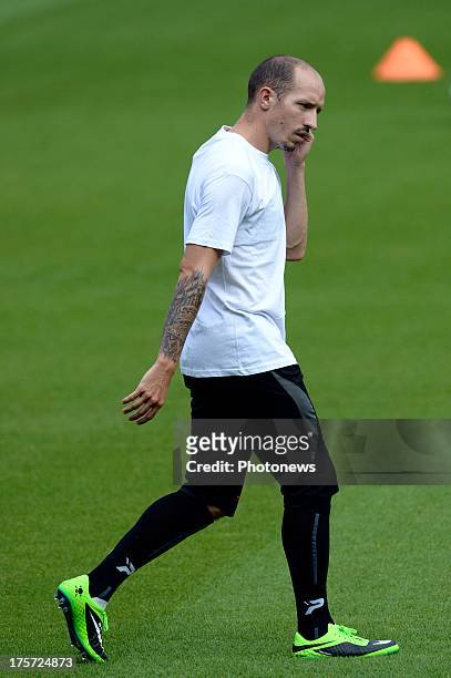 Franck Berrier of Zulte-Waregem during a press conference & training session prior to the UEFA Champions League Third qualifying round match, second...