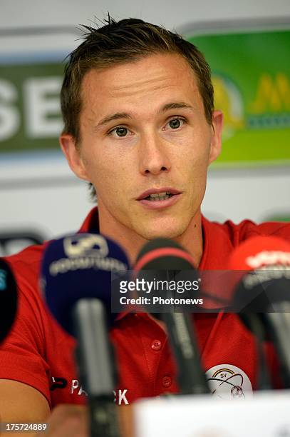 Goalkeeper Sammy Bossut of Zulte-Waregem during a press conference & training session prior to the UEFA Champions League Third qualifying round...