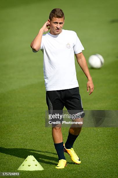 Thorgan Hazard of Zulte-Waregem during a press conference & training session prior to the UEFA Champions League Third qualifying round match, second...