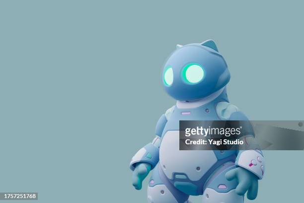portraits of avatars of cat-shaped robots - animal representation stock pictures, royalty-free photos & images