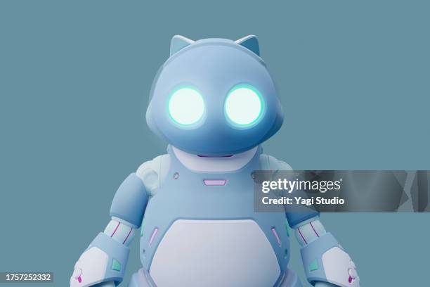 portraits of avatars of cat-shaped robots - animal representation stock pictures, royalty-free photos & images