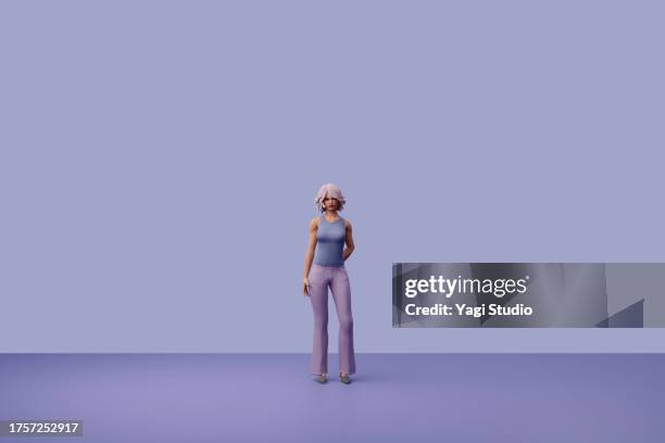 avatar portraits in the metaverse - representación humana fotografías e imágenes de stock