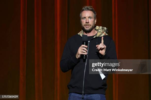 Dax Shepard performs during The Give Back-ular Spectacular! fundraiser in partnership with The Union Solidarity Coalition at The Orpheum Theatre on...