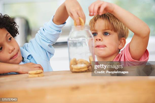we love cookies - child cookie jar stockfoto's en -beelden