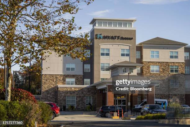 Hyatt House hotel in Shelton, Connecticut, US, on Tuesday, Oct. 31, 2023. Hyatt Hotels Corp. Is scheduled to release earnings figures on November 2....