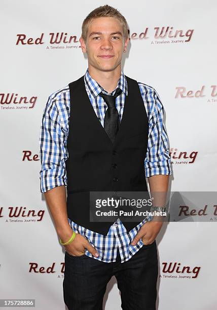 Actor Lucas Adams attends the premiere of "Red Wing" at Harmony Gold Theatre on August 6, 2013 in Los Angeles, California.