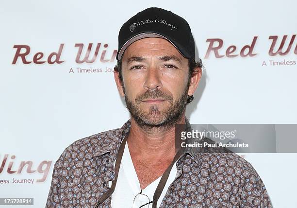 Actor Luke Perry attends the premiere of "Red Wing" at Harmony Gold Theatre on August 6, 2013 in Los Angeles, California.