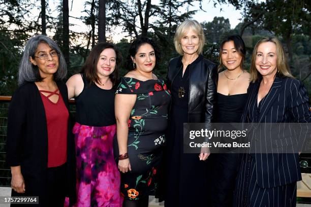 María Teresa Montaño Delgado, Whitney Shefte, Yalda Moaiery, Willow Bay, Joyce Koh and Elisa Lees Muñoz attend The International Women's Media...
