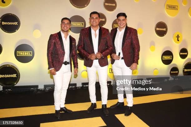 Banda La Imponente pose for photos during the red carpet of 'Premios Bandamax' 2023 at Palacio de Los Deportes on October 25, 2023 in Mexico City,...