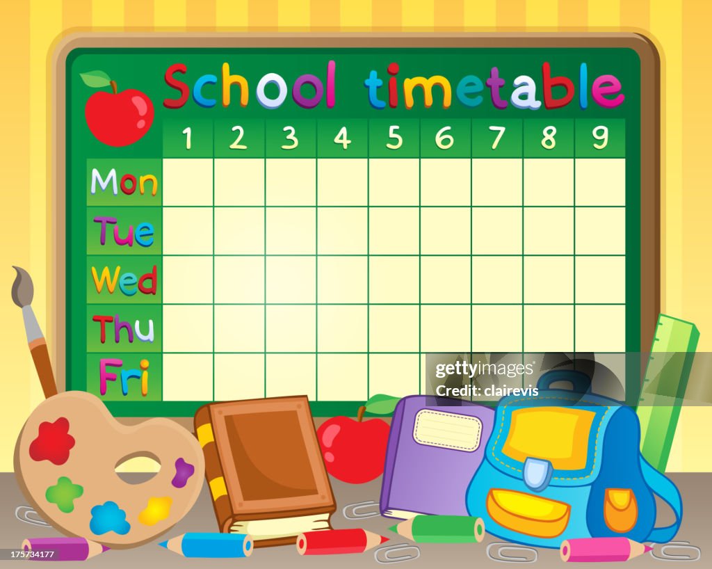 Timetable Graphick School Timetable Theme Image 3 High-Res Vector Graphic - Getty Images