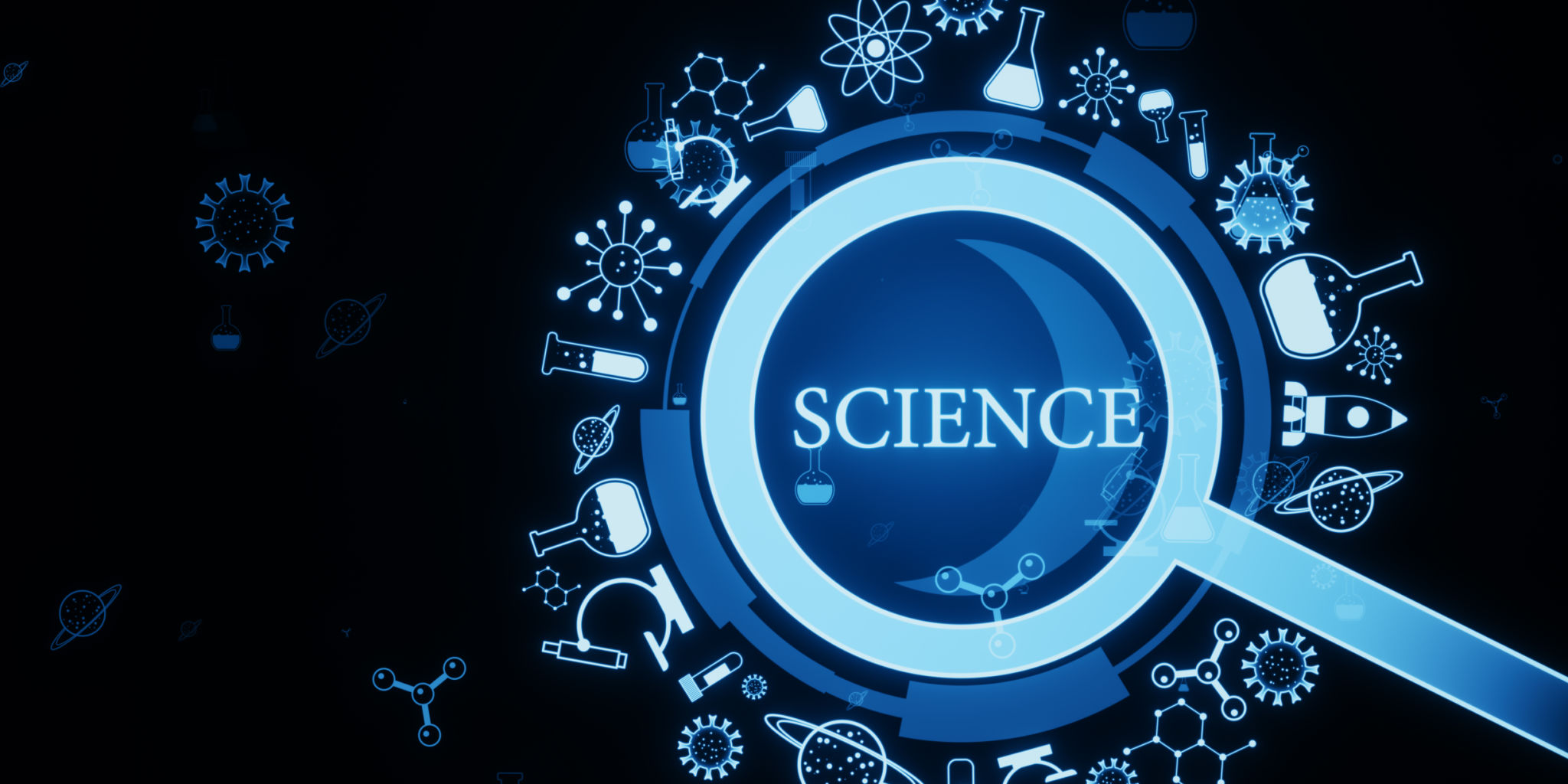Creative glowing magnifier hologram on blurry dark background. Science, research and medicine concept. 3D Rendering. Creative glowing magnifier hologram on blurry dark background. Science, research and medicine concept. 3D Rendering.