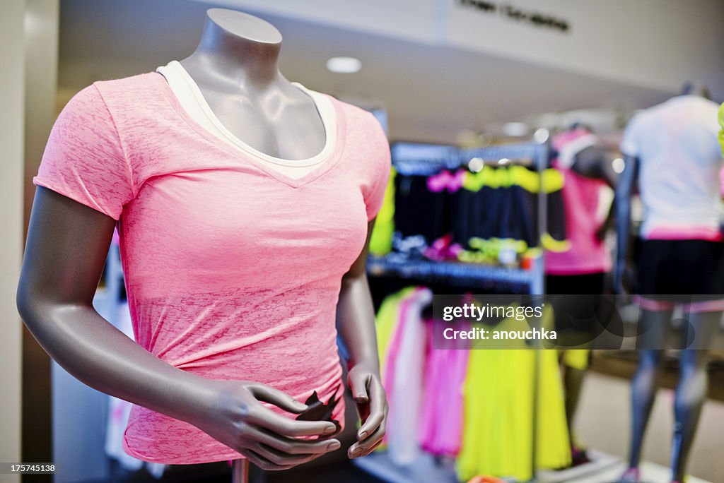 Mannequin at sport clothing store