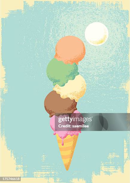 ice cream - ice cream cone illustration stock illustrations