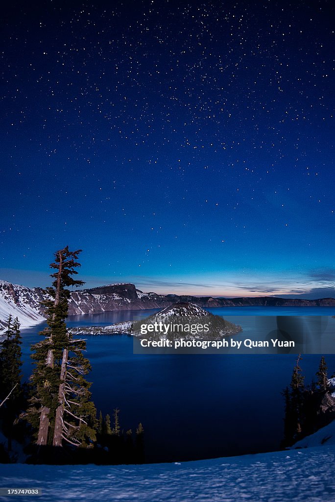 Crater Lake under Stars